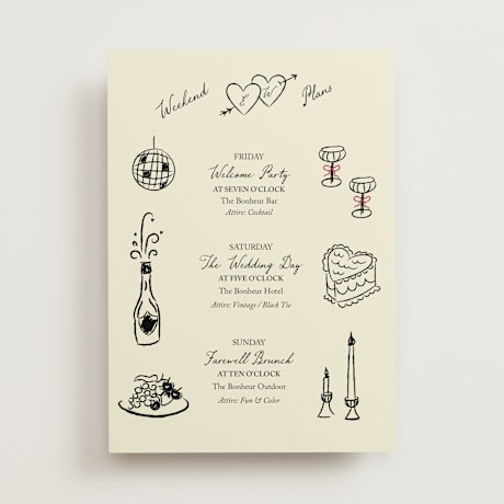 Wedding Weekend Itinerary Cards