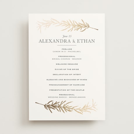 Foil-Pressed Wedding Programs