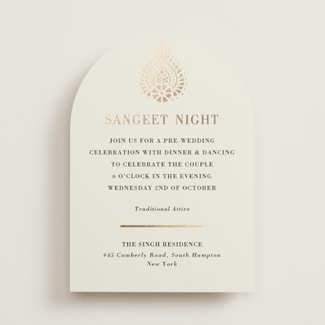 Foil-Pressed Sangeet Invitations