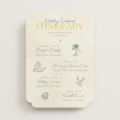 Wedding Weekend Itinerary Cards