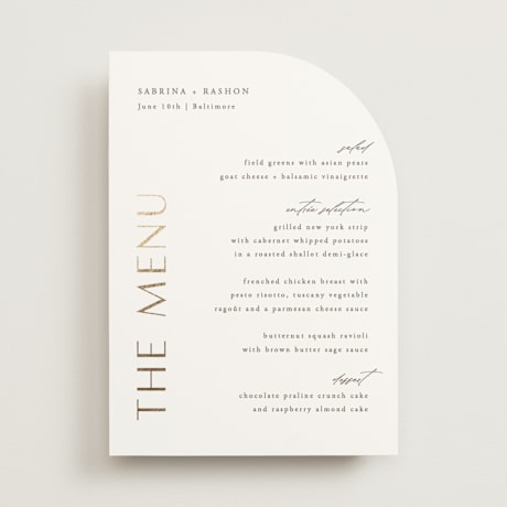Foil-Pressed Menus