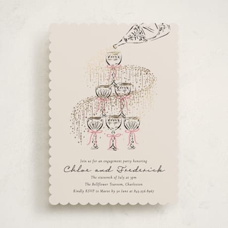 Foil-Pressed Engagement Party Invitations