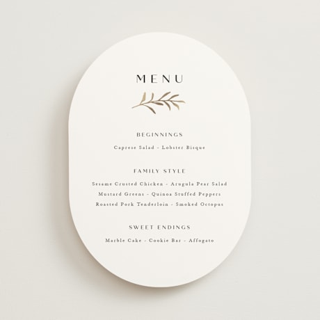 Foil-Pressed Menus