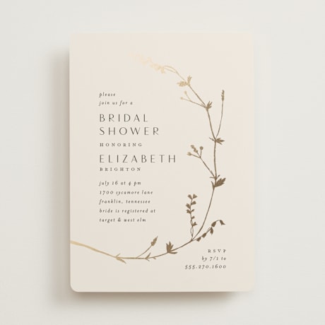 Foil-Pressed Bridal Shower Invitations