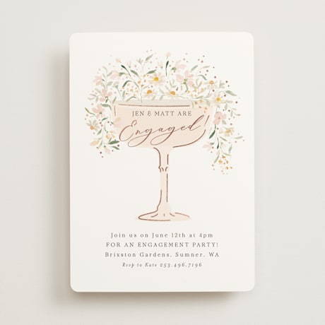 Foil-Pressed Engagement Party Invitations