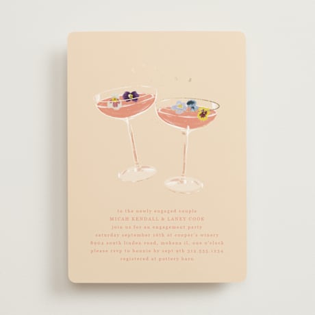 Foil-Pressed Engagement Party Invitations