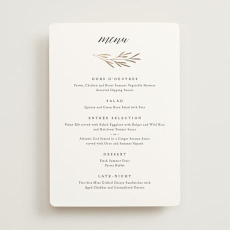 Foil-Pressed Menus