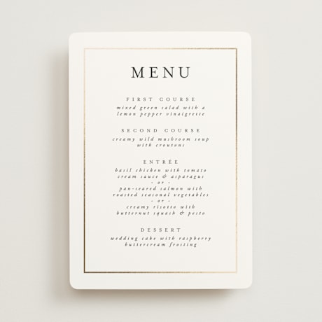 Foil-Pressed Menus