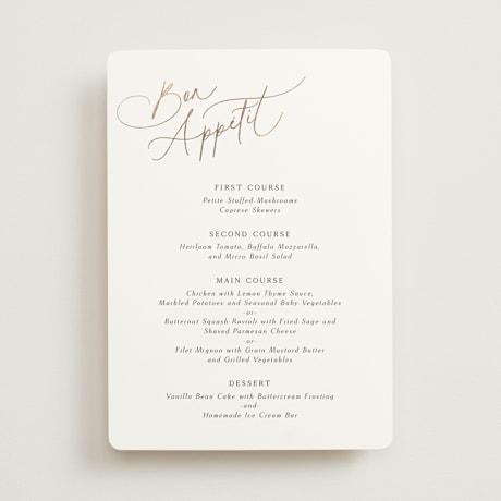 Foil-Pressed Menus