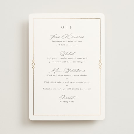 Foil-Pressed Menus