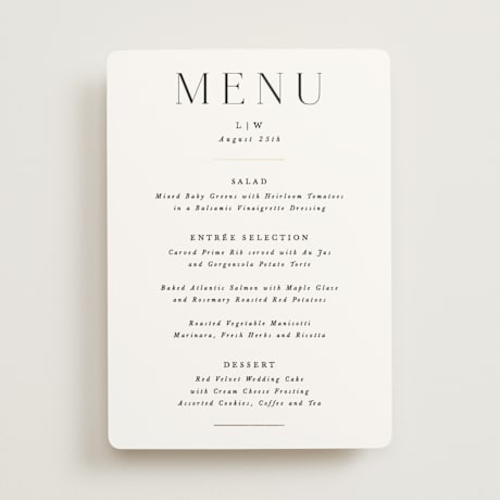 Foil-Pressed Menus