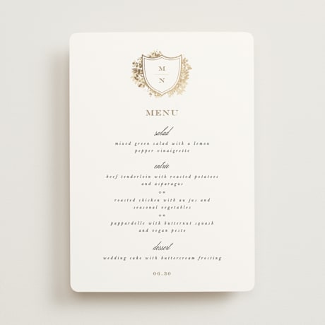 Foil-Pressed Menus