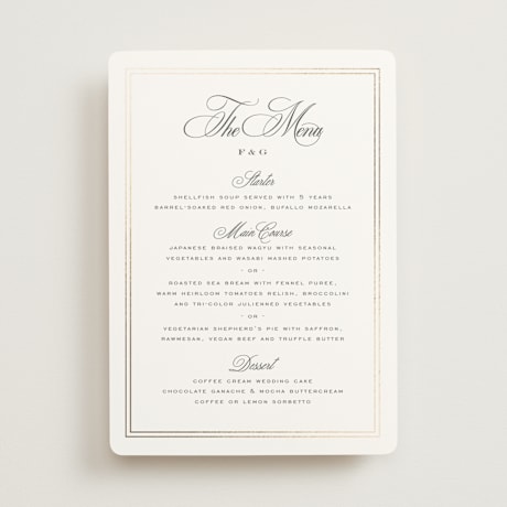 Foil-Pressed Menus