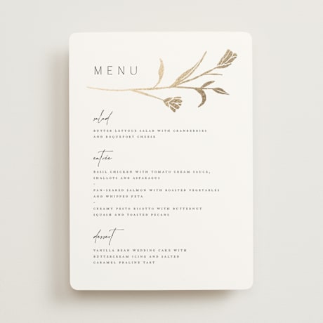 Foil-Pressed Menus
