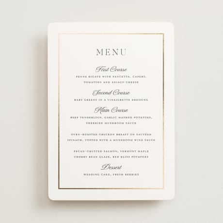 Foil-Pressed Menus