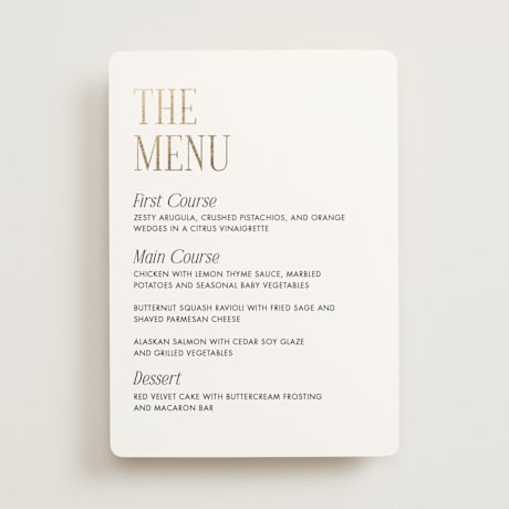 Foil-Pressed Menus