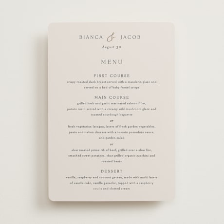 Foil-Pressed Menus