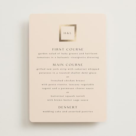 Foil-Pressed Menus