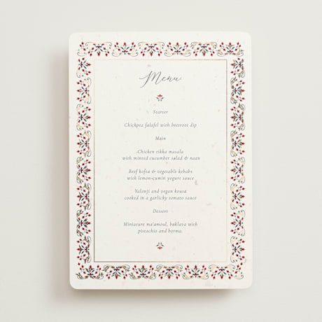Foil-Pressed Menus