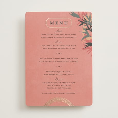 Foil-Pressed Menus