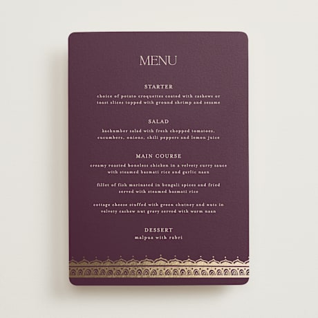Foil-Pressed Menus