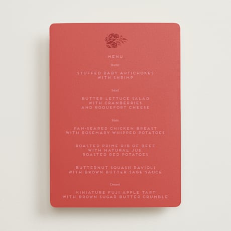 Foil-Pressed Menus