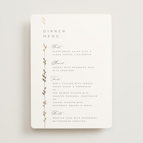 Foil-Pressed Menus