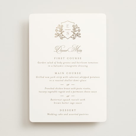 Foil-Pressed Menus