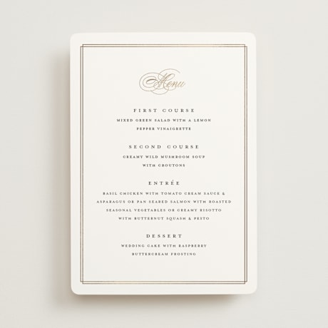 Foil-Pressed Menus