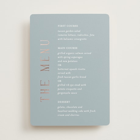 Foil-Pressed Menus