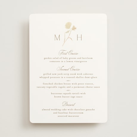 Foil-Pressed Menus