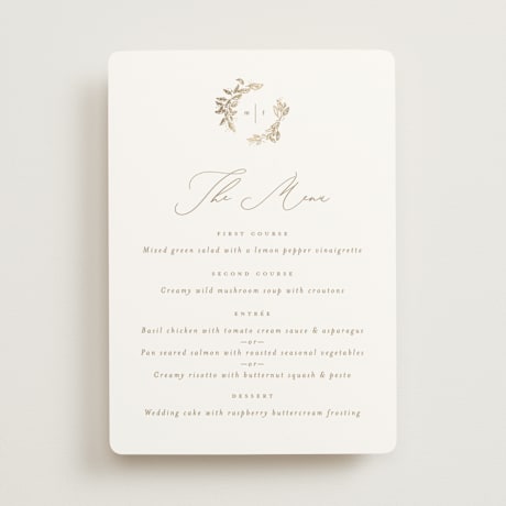 Foil-Pressed Menus