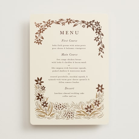 Foil-Pressed Menus