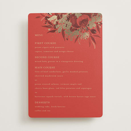 Foil-Pressed Menus