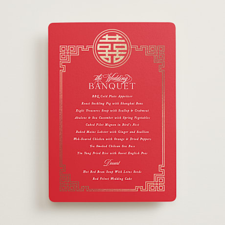 Foil-Pressed Menus