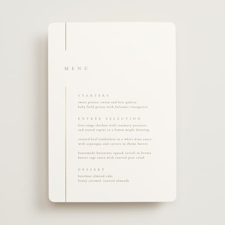 Foil-Pressed Menus