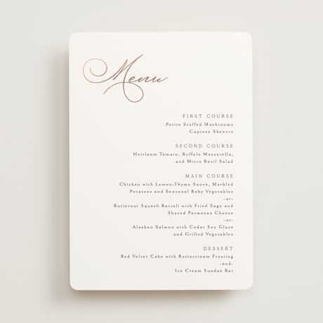 Foil-Pressed Menus