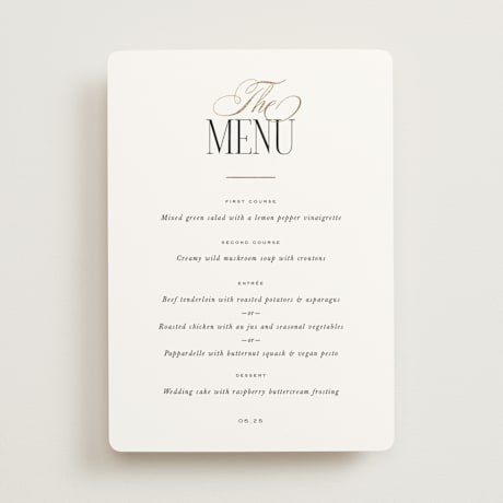 Foil-Pressed Menus