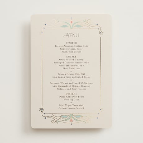 Foil-Pressed Menus