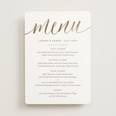 Foil-Pressed Menus