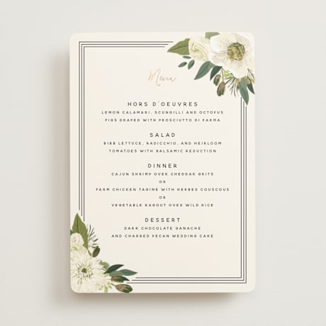 Foil-Pressed Menus