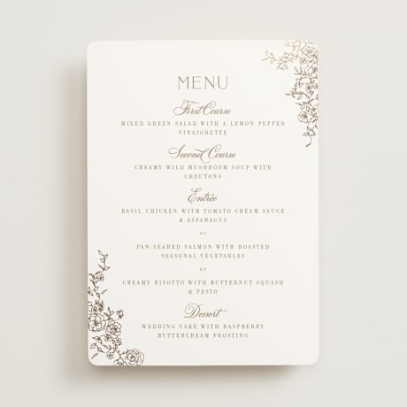 Foil-Pressed Menus