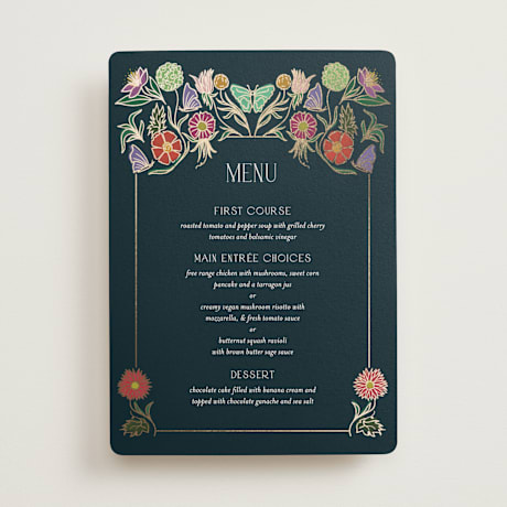 Foil-Pressed Menus