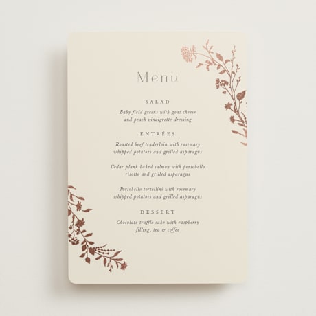 Foil-Pressed Menus