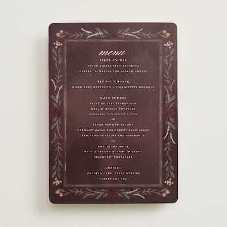 Foil-Pressed Menus