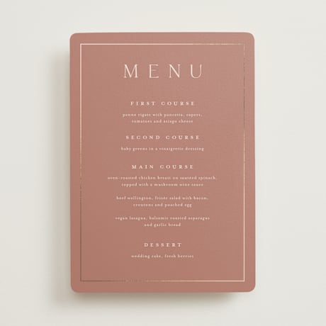 Foil-Pressed Menus