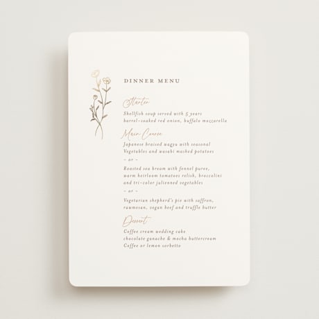 Foil-Pressed Menus