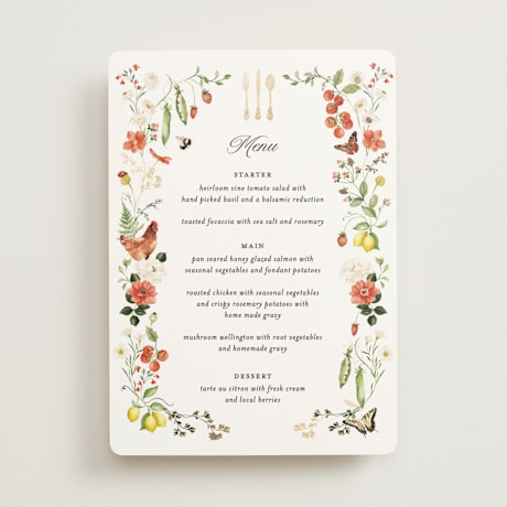 Foil-Pressed Menus