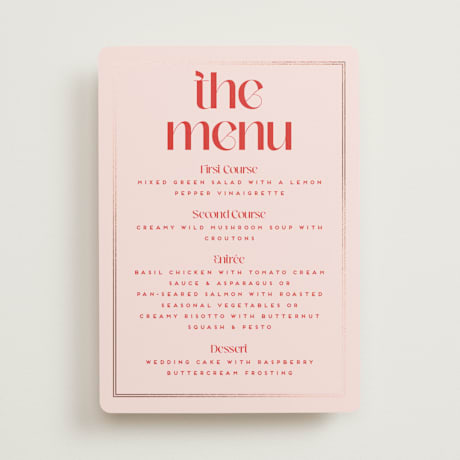 Foil-Pressed Menus