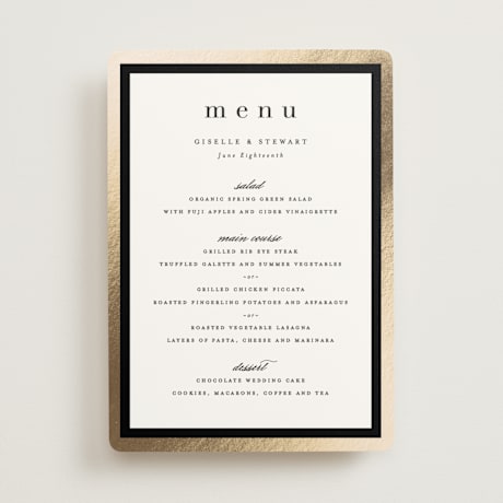 Foil-Pressed Menus